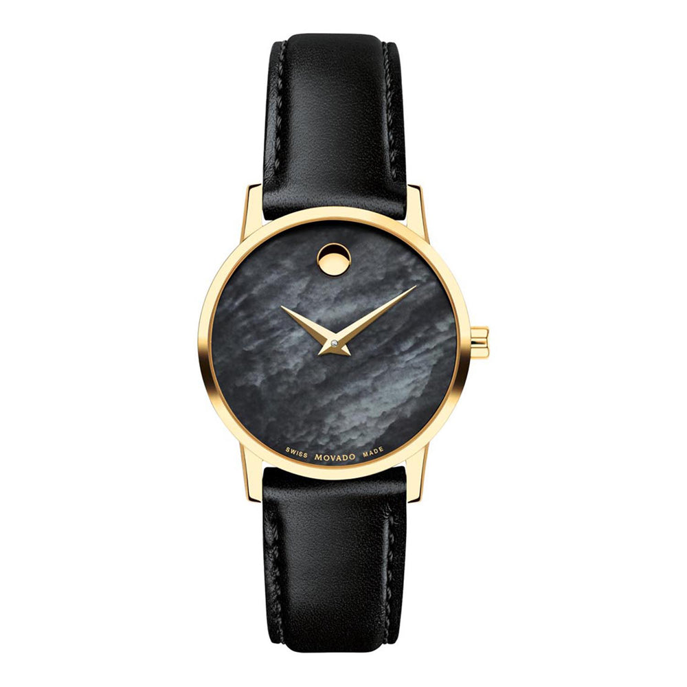 Black Leather Strap Movado Museum Classic Blue Movado Watch Women&