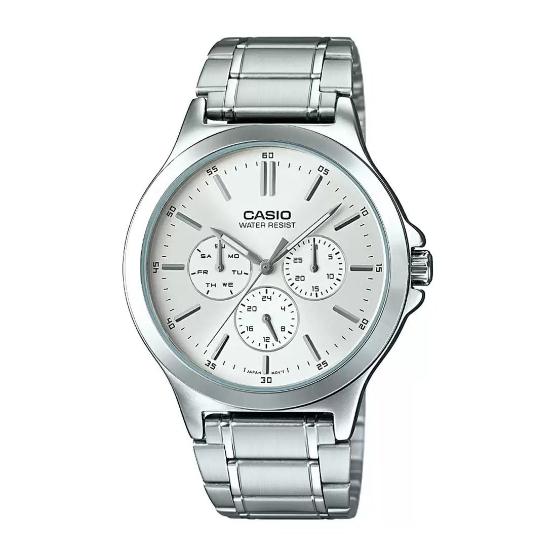 Casio Enticer Silver Multi-Dial Stainless Steel Band, MTP-V300HD-7AUIF