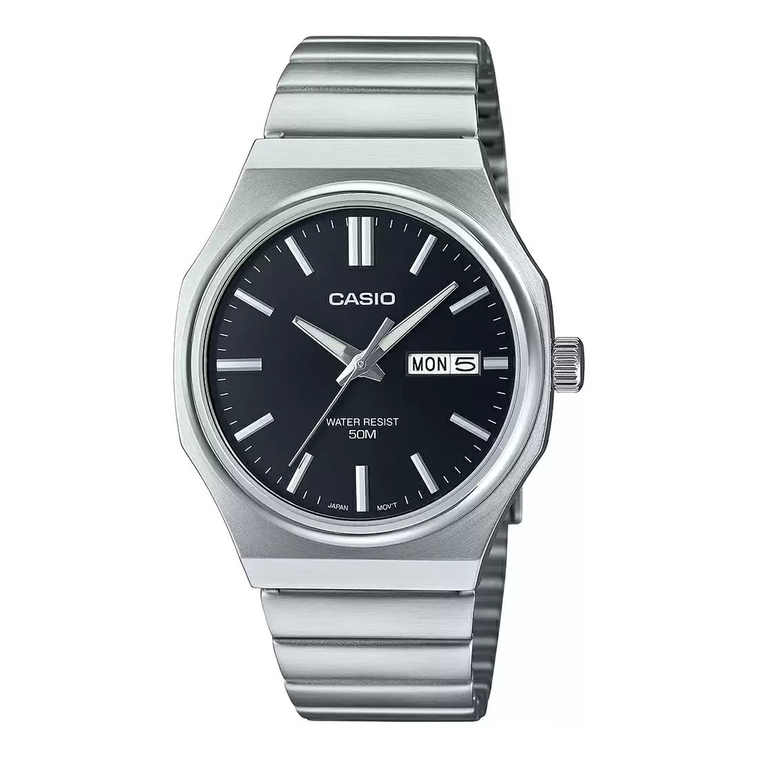 Stainless Casio Watch Water Resist 50m Casio Men's Stainless Steel