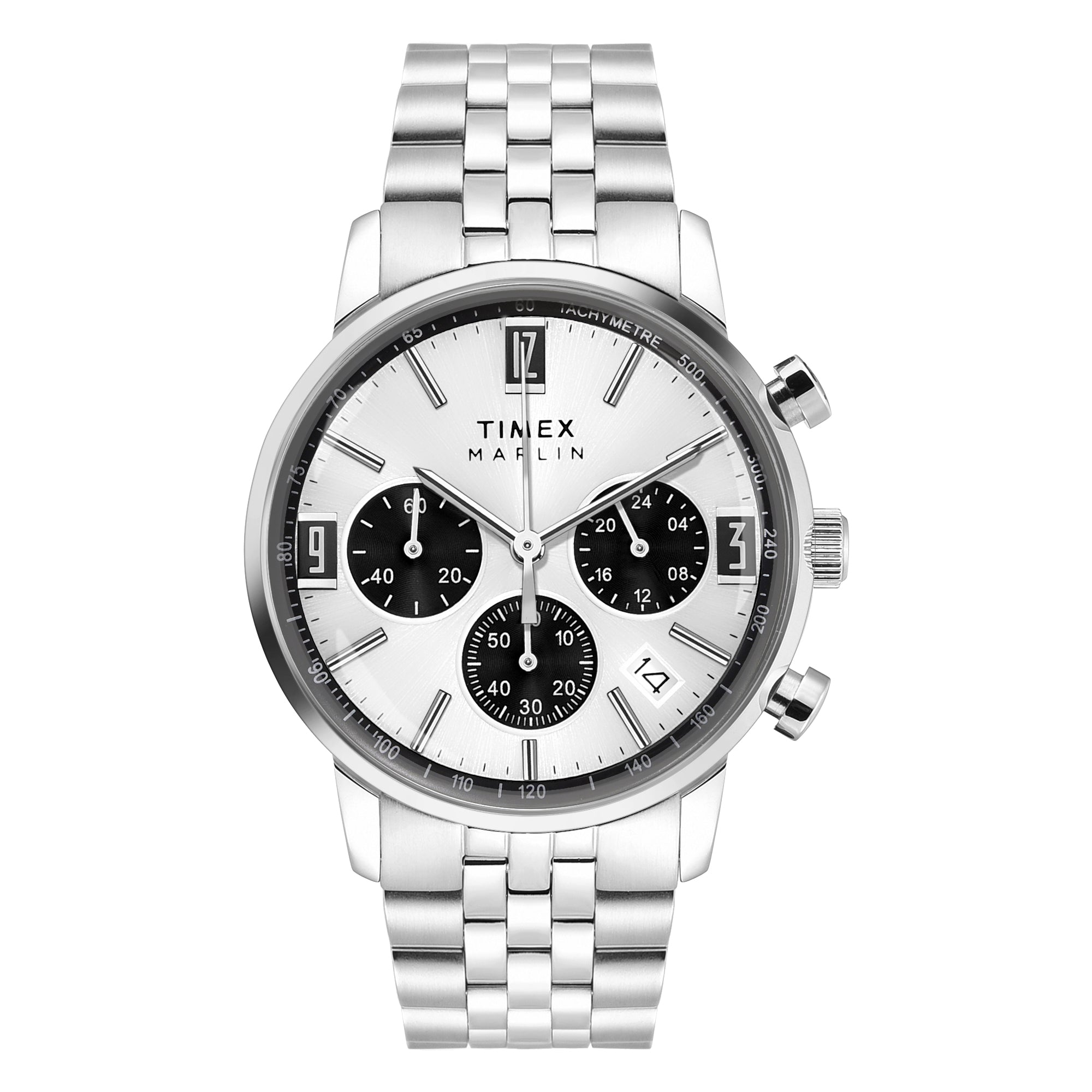 Timex Marlin Chronograph Tachymeter 42mm Stainless Steel Bracelet Men'