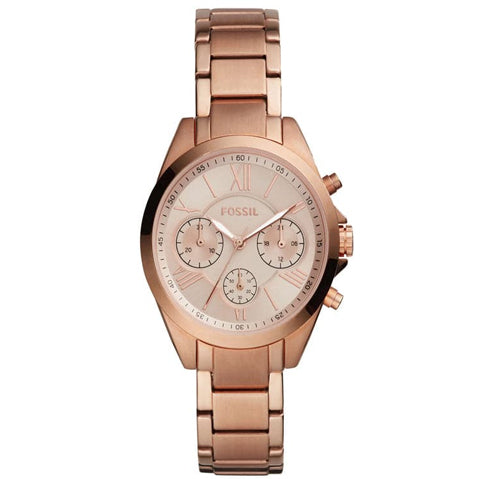 Modern Courier Chronograph Rose Fossil Black And Rose Gold Watch FOSSIL Modern Courier Womens Chronograph Glitz Watch Rose Gold Stainless Steel
