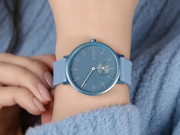 Blue Dial Skagen Aaren Set Silicone Aaren Kulor Skagen Watch