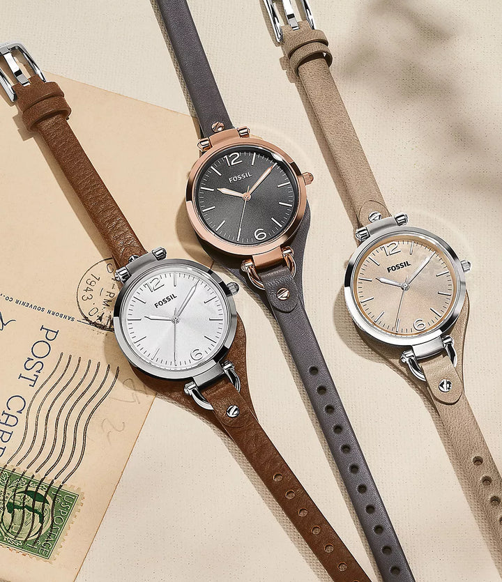 Fossil Es2830 Georgia Bone Leather Watch đồng Hồ Es2830 Fossil