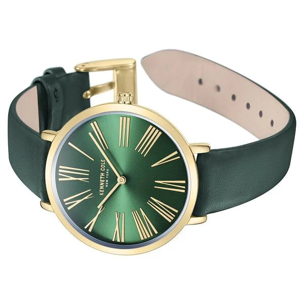 Kenneth Cole Quartz Analog Green Dial Green Leather Strap  display picture 1