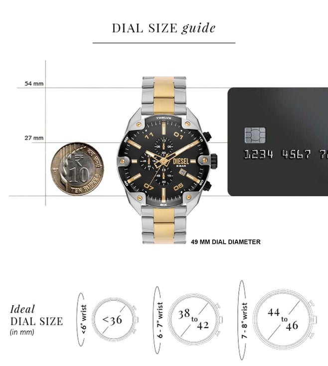 Diesel watch dial size best sale