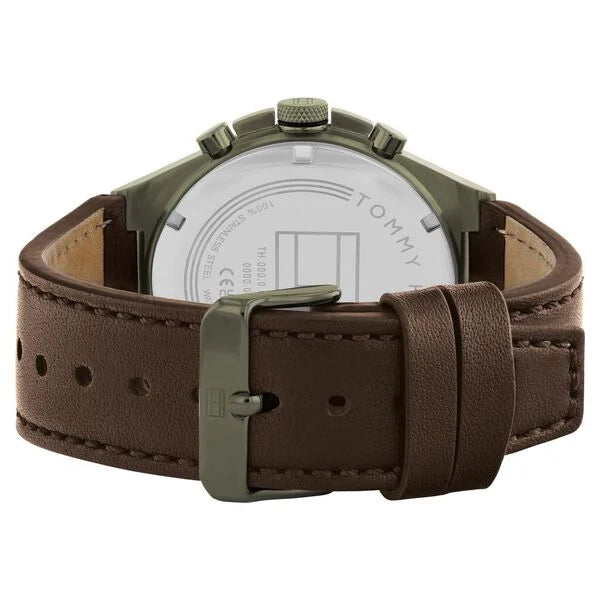 Leather Strap Tommy Hilfiger Watch Green Tommy Hilfiger Men's