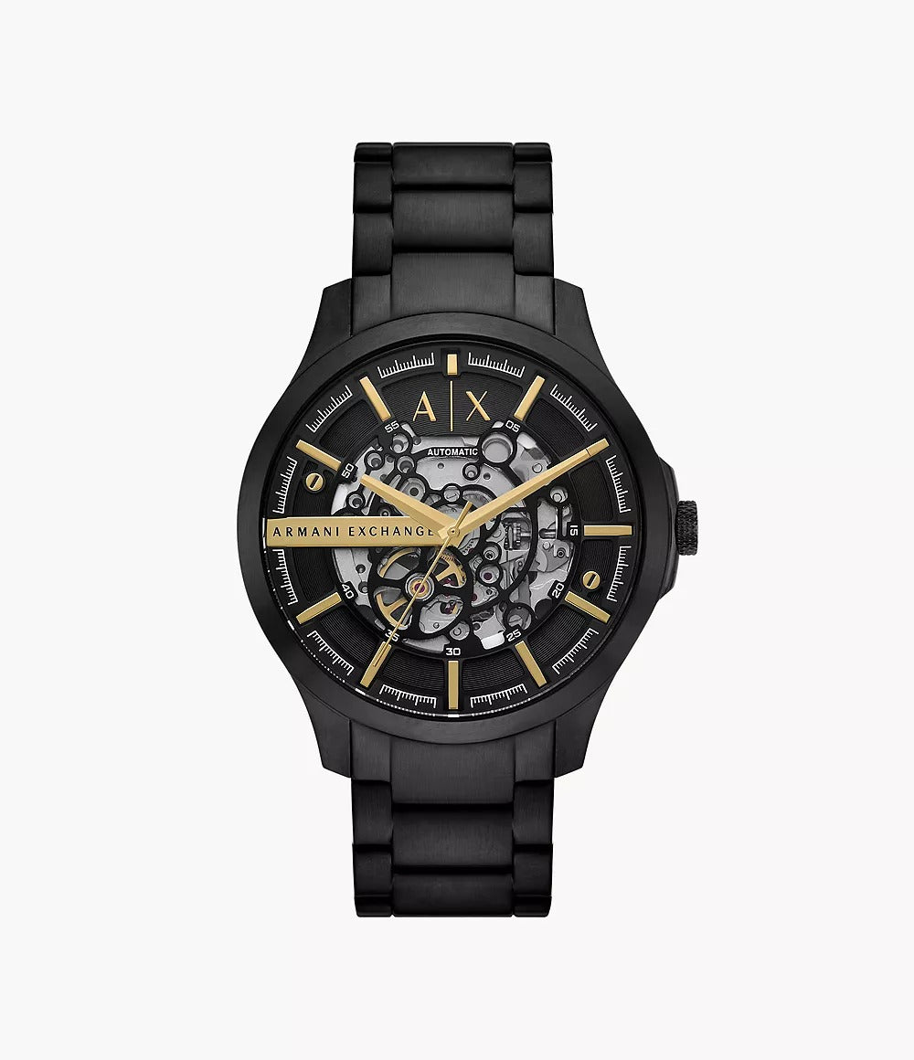 Armani Exchange Automatic Black Stainless Steel Men's Watch, AX2463