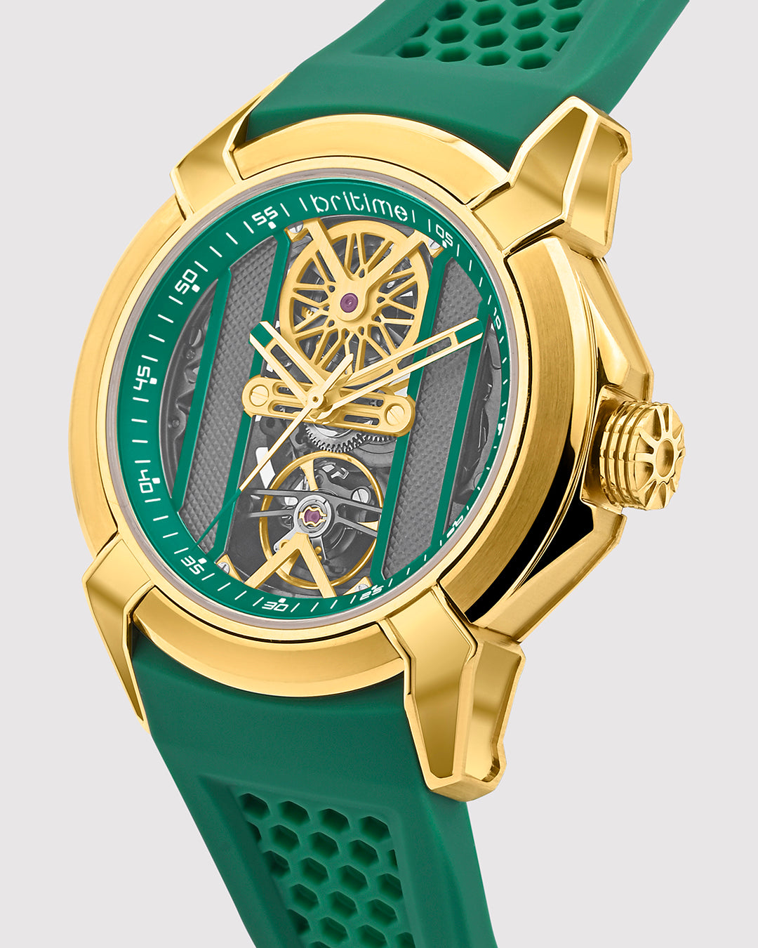 Britime Britime London Quantum Men's Watch, Green With Gold 395-P21412