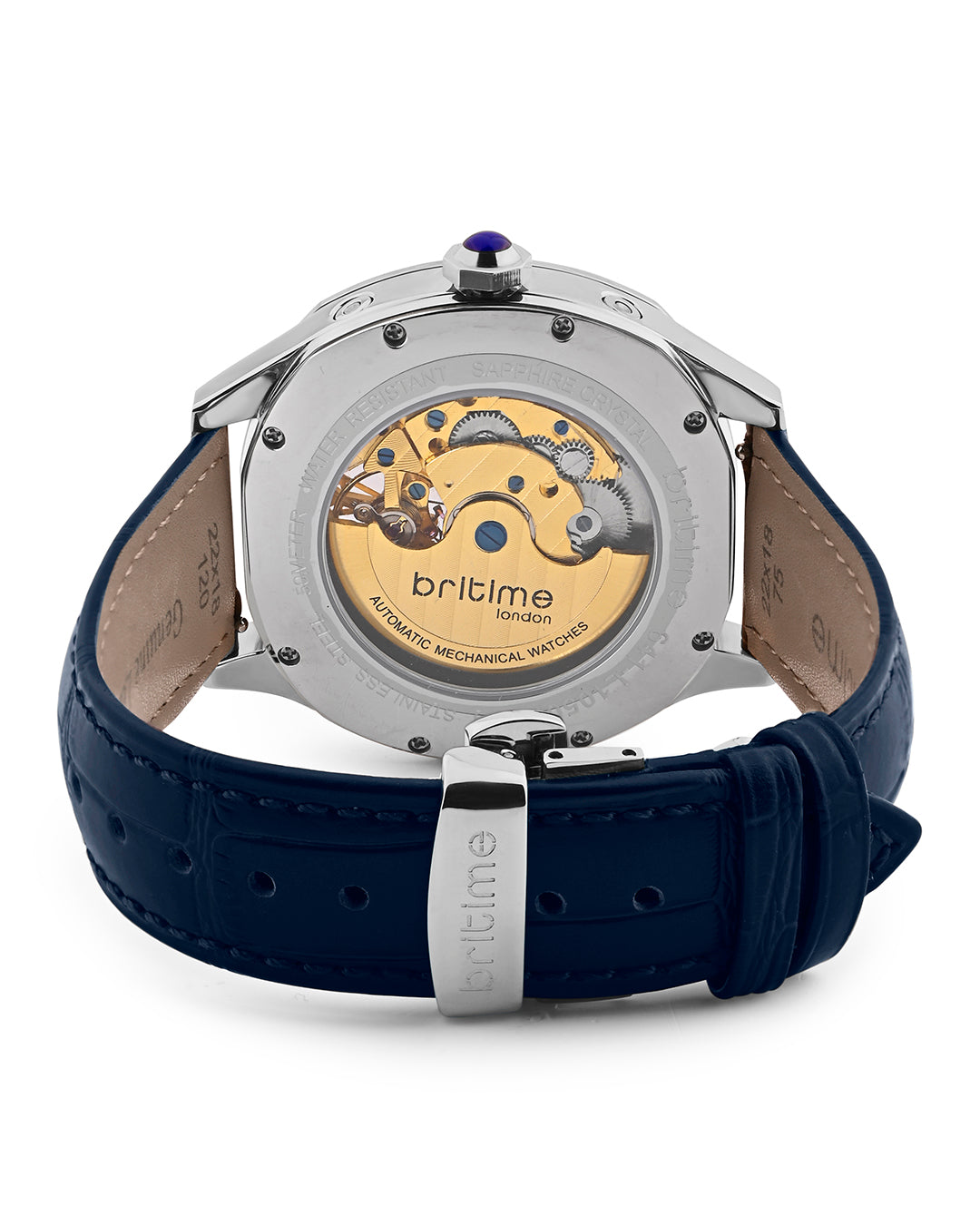 Britime Britime London Romaire Automatic Men's Watch, Blue with Silver 641-L11