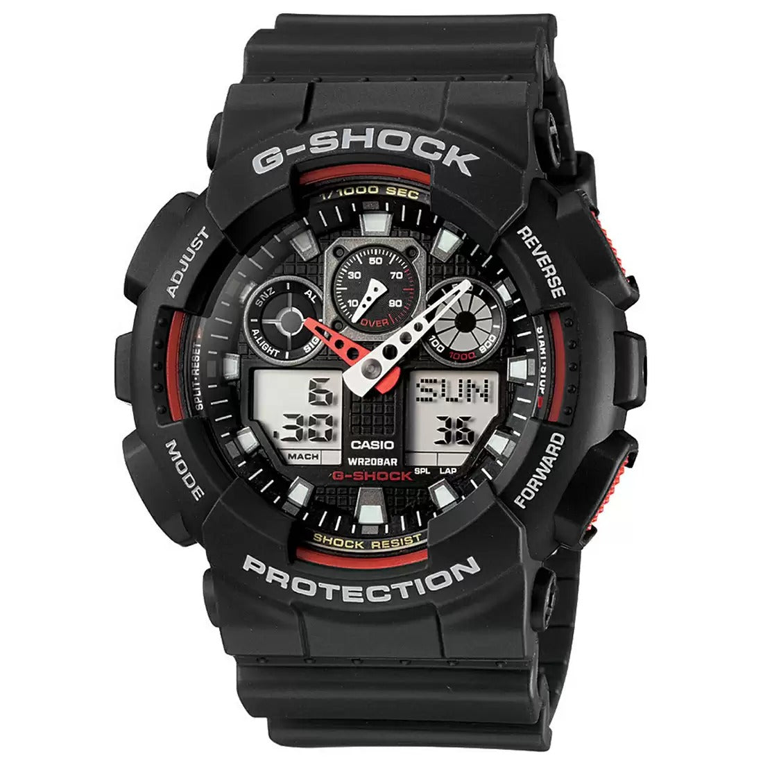Casio G-Shock Black Analog-Digital Countdown Timer, GA-100-1A4DR-G272