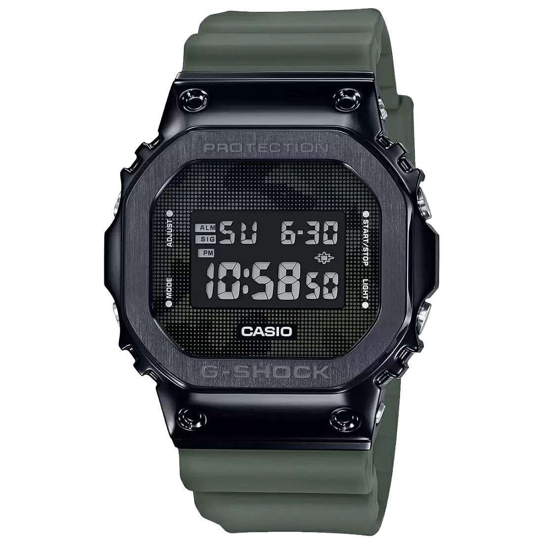 Casio Led Backlight Casio G-Shock Green Digital Electro-luminescent backlight, GM-5600B-3DR ...