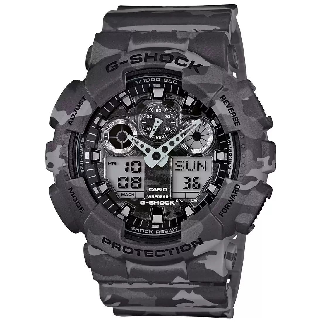 Casio G-Shock Grey Analog-Digital Countdown Timer, GA-100CM-8ADR-G581
