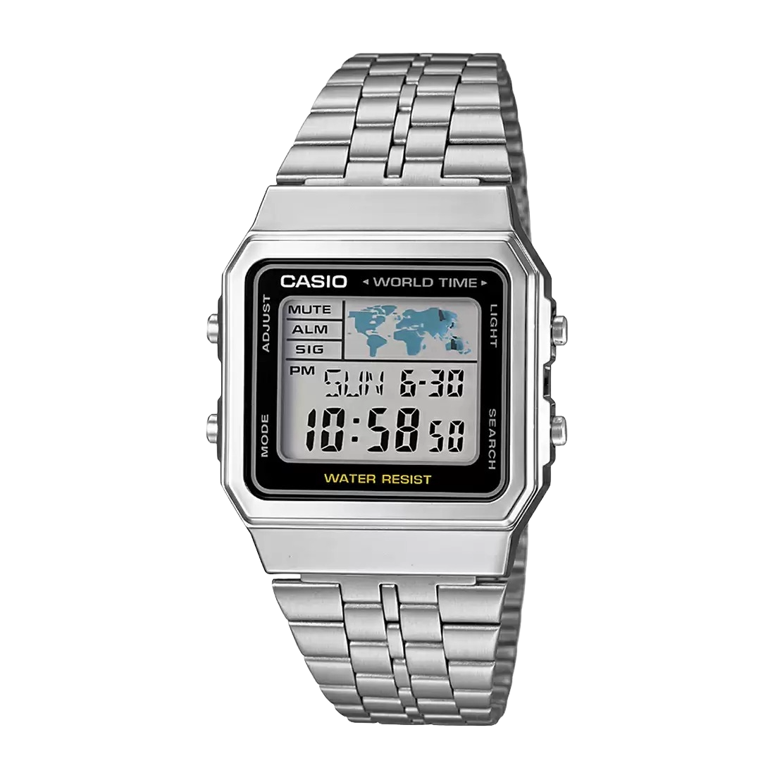 Casio Vintage Silver Digital Countdown Timer, A500WA-1DF-D133