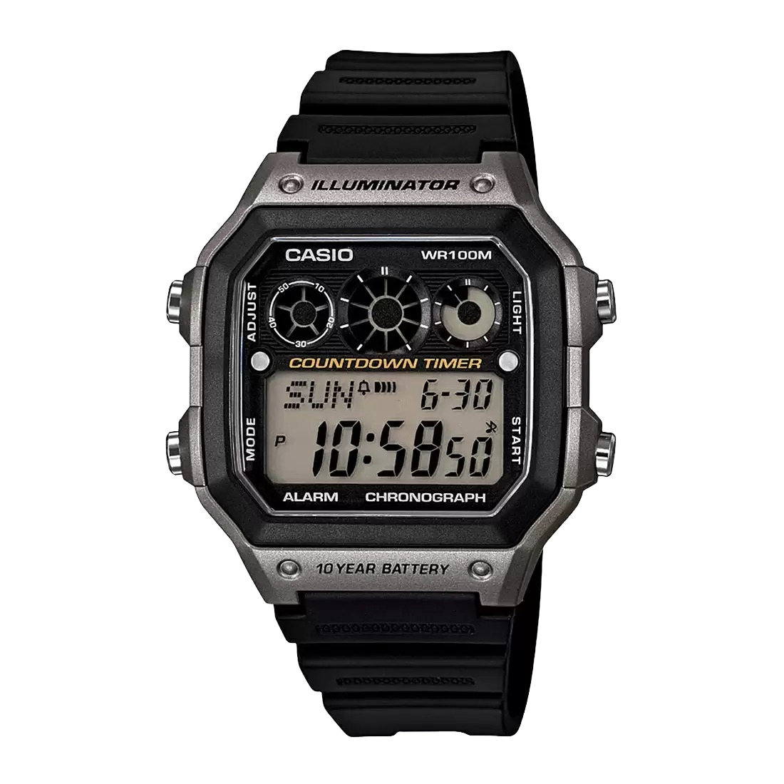 Casio Youth Black Digital Countdown Timer, AE-1300WH-8AVDF-D109