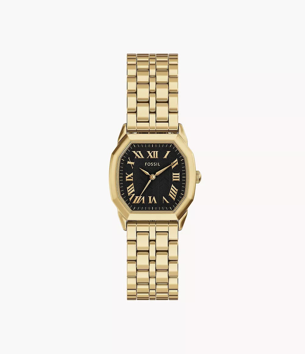 Fossil Harlow Three-Hand Gold-Tone Stainless Steel Women's Watch, ES5433