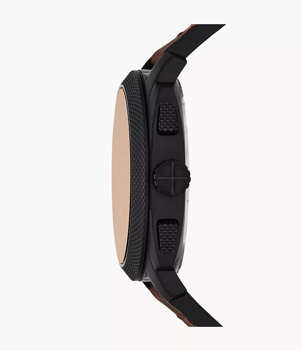 Fossil Machine Chronograph Brown Leather Men's Watch, FS6101