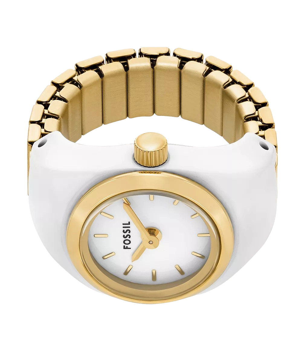 Fossil Ring Watch Two-Hand Gold-Tone Stainless Steel, Women's Watch, ES5412