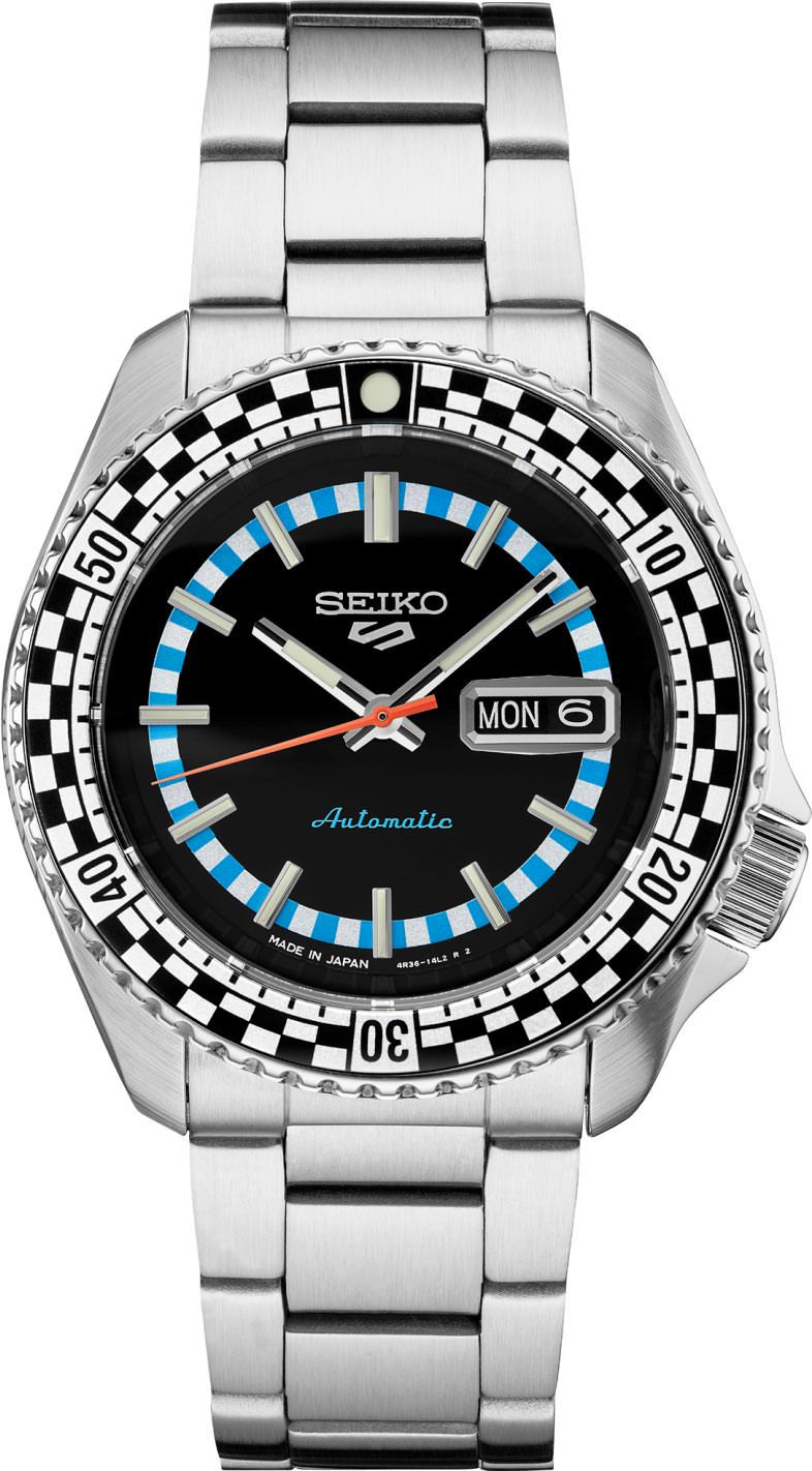 Seiko 5 Sports Black & White Checker Flag Special Edition Automatic Men ...
