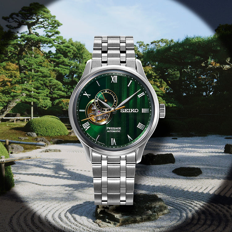 Seiko Presage Japanese Zen Gardens in Fern Green Men's Watch, SSA463J1 - Main Image
