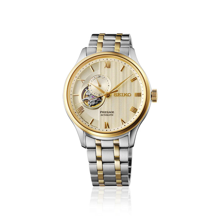 Seiko Presage Japanese Zen Gardens in Gold-Toned Sand Men's Watch, SSA464J1