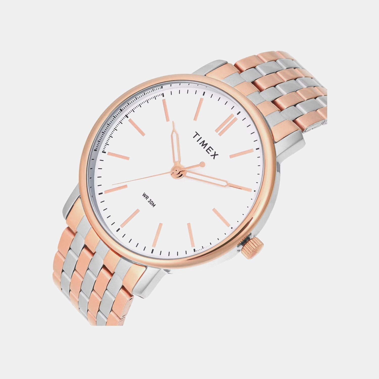 Timex Rene Timex Fashion Quartz White Dial Analog Stainless Steel Men's Watch ...