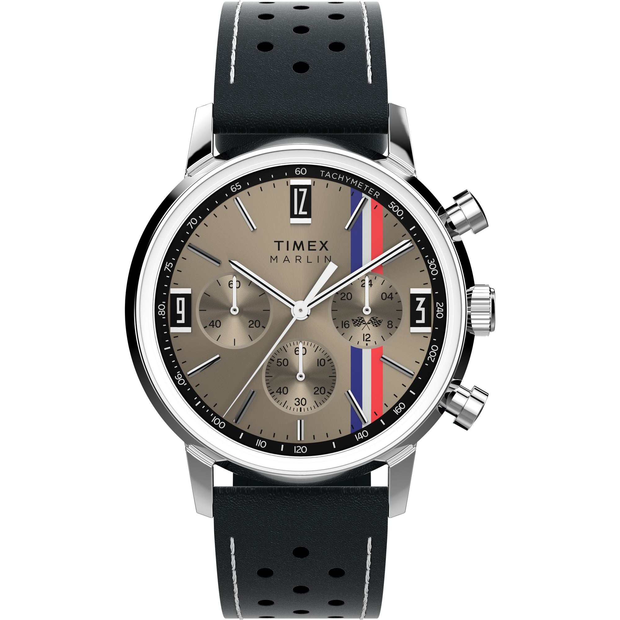 Timex Marlin Chronograph Tachymeter 40mm Leather Strap Men's Watch ...