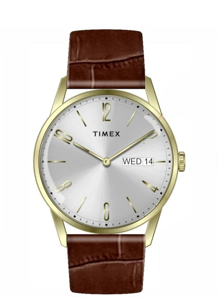 Timex Silver Round Dial Analog Men's Watch, TWEG25508