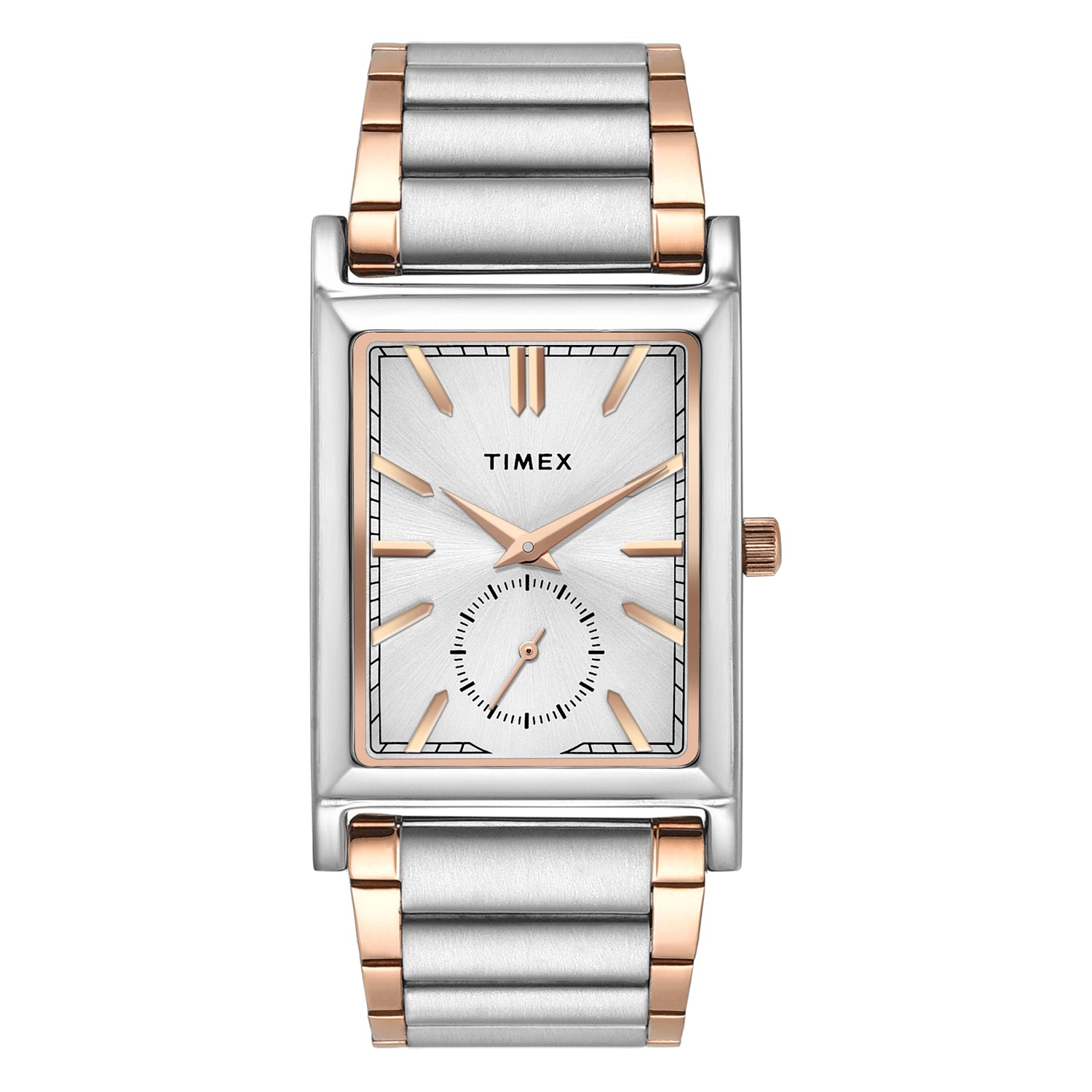 Timex Silver Tone Rectangle Dial Analog Men's Watch, TW000L525