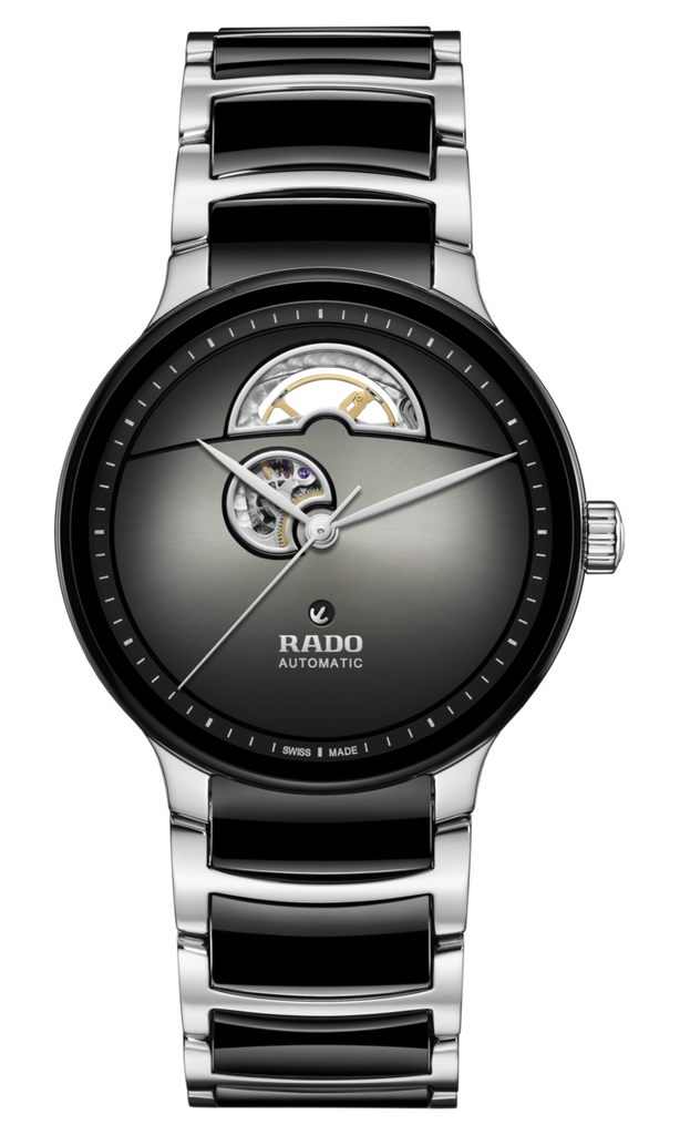 RADO Centrix Diamonds Silver-Black Ceramic 39.5mm Men's Watch R3002171 –  Time Machine Plus